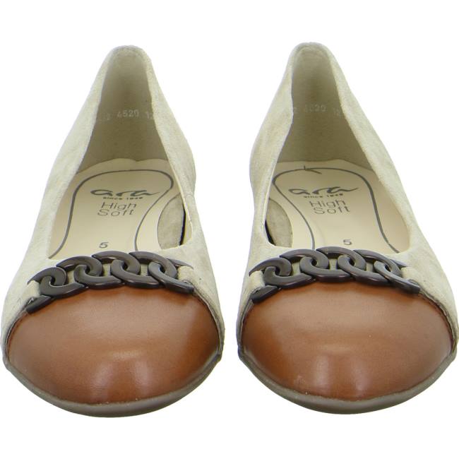 Dámské Baleríny Ara Ballet Pumps Sardinia Sand Brandy Hnědé | ARA185NKC