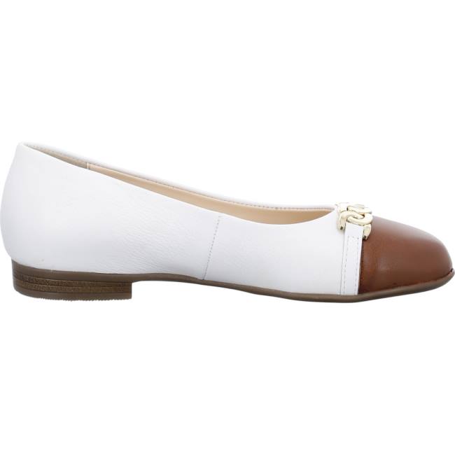 Dámské Baleríny Ara Ballet Pumps Sardinia Cognac Bílé | ARA843QSV